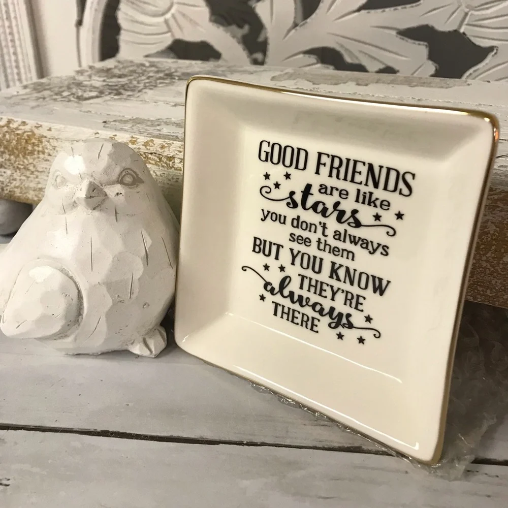 Ceramic Friendship Ring & Jewelry Holder / Trinket Dish, Ivory, Ring Holder